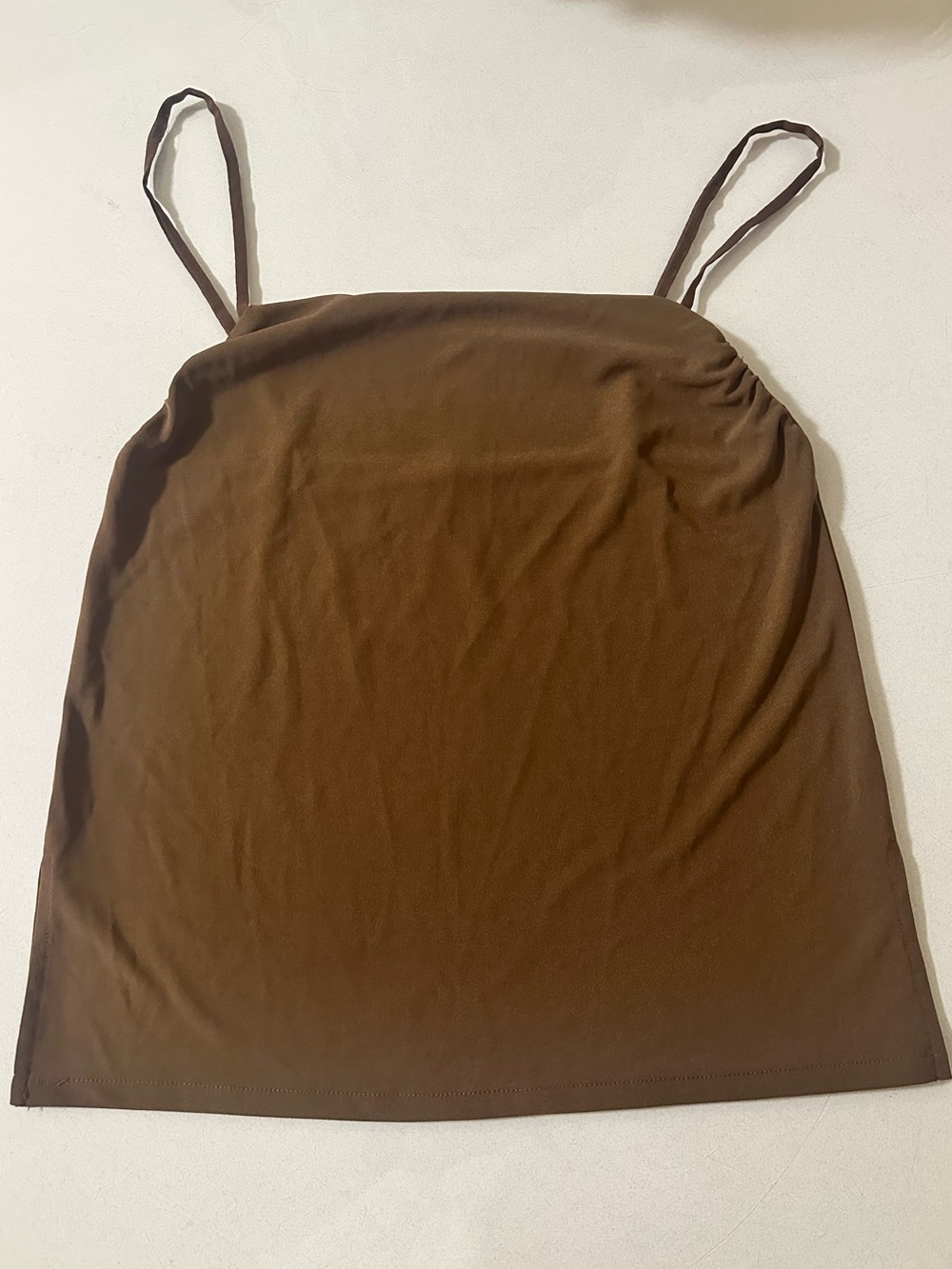 Zara Brown Ruched Cami Top – Size S